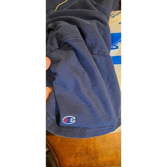 Mens Size Size 4XL Champion Checkerboard Navy Blue Logo Tshirt - Picture 5 of 6
